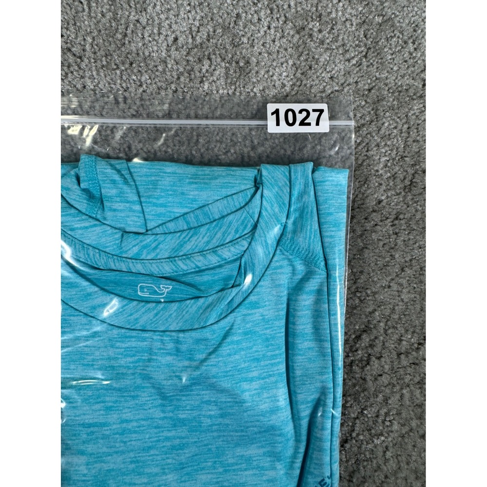 Vineyard Vines Performance Long Sleeve Shirt Aqua Blue Heather Mens XL Whale - Picture 7 of 7